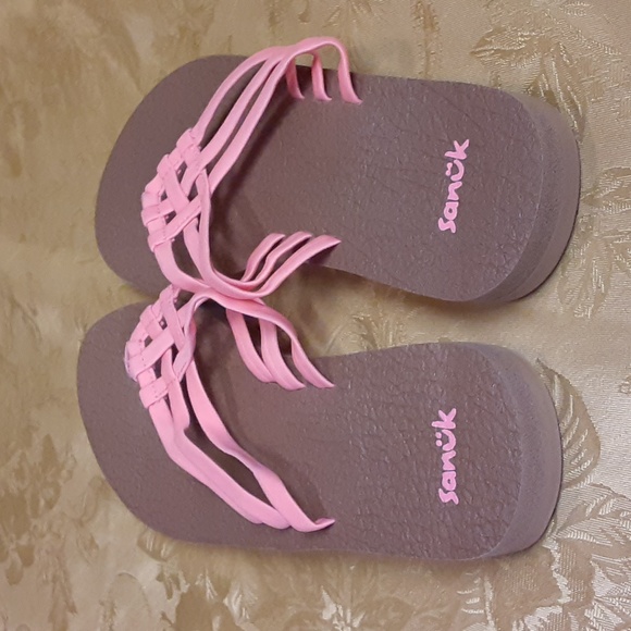 SANUK Women's Yoga Sandy Flip-Flops Sandals Size W10 Color Burnt Coral LIKE NEW - Picture 3 of 11